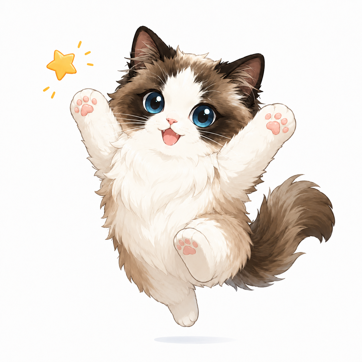 跳起来的小猫